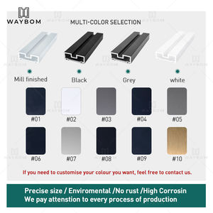 Waybom aluminio 45 Marco de puerta de vidrio deslizante Delgado deslizadores de cocina interior buen precio cerradura de gancho de mortaja para perfil de puerta corredera - Product Image 5