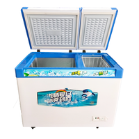 Congélateurs coffres électriques AC/DC blancs à porte pliante, 220L, mini-congélateur coffre à température unique pour usage domestique et hôtelier