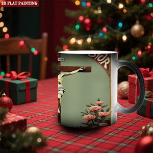 Mug en céramique 11oz noir givré sensible à la chaleur, tasse vierge pour sublimation - Product Image 2