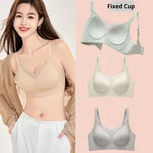 Soutien-gorge 3/4 sans couture, sans armatures, réglable, push-up, respirant, tricoté, dos en U, minimisant, de haute qualité pour femme, idéal pour l'été et le quotidien - Product Image 1