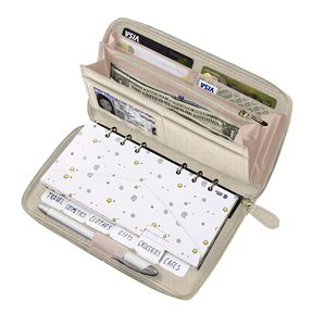 Chất lượng cao A6 Ngân Sách chất kết dính Ví thiết kế mới sang trọng da tiền mặt Chất kết dính với dây kéo - Product Image 1