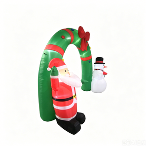 Arche gonflable <span class=keywords><strong>de</strong></span> Noël illuminée <span class=keywords><strong>de</strong></span> 9 pieds avec Père Noël et bonhomme <span class=keywords><strong>de</strong></span> neige, lumières LED intégrées, pour la décoration <span class=keywords><strong>de</strong></span> fête <span class=keywords><strong>de</strong></span> Noël en extérieur - Product Image 4