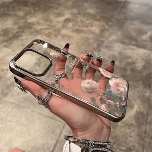 Custodia per telefono in TPU liscia con struttura rosa di lusso con struttura elettrolitica Anti-Shock Cover per iPhone 16 15 <span class=keywords><strong>14</strong></span> Plus <span class=keywords><strong>Pro</strong></span> Max - Product Image 5