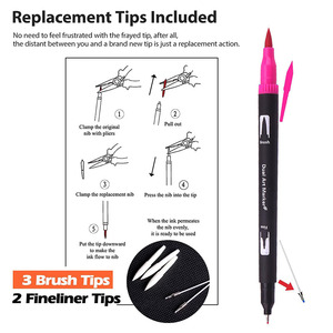 Bview Art168 Colors Juego de rotuladores de doble punta Cepillo Flexible y puntas Fineliner de 0,4mm para libros para colorear para adultos, Manga - Product Image 4