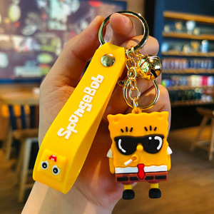 Llavero de Anime, Llavero de Goma de <span class=keywords><strong>Bob</strong></span> <span class=keywords><strong>Esponja</strong></span> con Estrella Grande, Accesorios para <span class=keywords><strong>Coche</strong></span> y Mochila, Pequeño Regalo Exquisito - Product Image 3