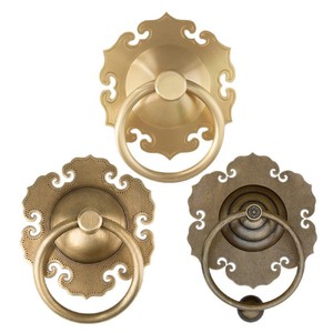 Manija de puerta de latón Dingcheng estilo Ruyi, anillo de cobre antiguo para decoración de superficies de puertas de madera - Product Image 3
