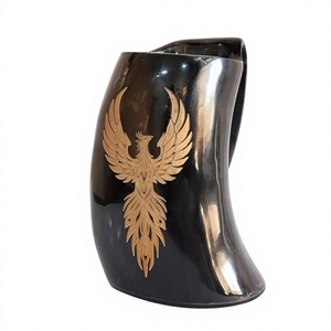 Jarras de cuerno vikingas y vasos de cerveza para beber, ecológicos, estilo europeo, aptos para lavavajillas, jarra de cuerno natural, taza vintage. - Product Image 2