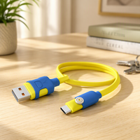 Kabel Data Bahan PVC Lans Kompatibel iPhone 714 Android; Kabel Pengisian Cepat Tipe-C Ponsel 6A