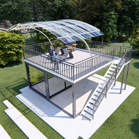 Usine nouveau design de luxe préfabriqué modulaire maison d'été jardin arrière-cour chambre mur de verre salon hôtel maison préfabriquée bureau