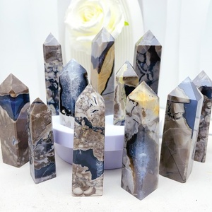 Sỉ buôn Tháp/Đũa đá Agate tự nhiên huỳnh quang 15-20cm, phản ứng tia cực tím, đánh bóng, dùng trang trí nhà cửa - Product Image 3