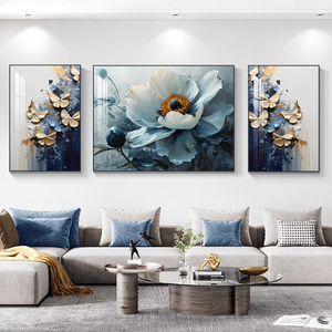 Cuadro Moderno Abstracto de 3 Piezas con Paisaje Floral, Impresión en Lienzo, Decoración de Pared <span class=keywords><strong>para</strong></span> el Hogar, Arte Decorativo <span class=keywords><strong>para</strong></span> <span class=keywords><strong>Sala</strong></span> de Estar, Pintura Decorativa de Naturaleza Muerta - Product Image 1