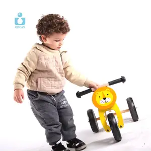 UDEAS 2 in 1 Kinder Dreirad Baby Fahrrad drei Räder Kinder Holz Laufrad ohne Pedal