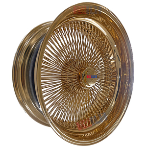 Rines Dorados de Fábrica de 24 Pulgadas, Rueda de 24 Pulgadas 5x120.65/127, Rines de Alambre con Acabado Dorado Kelun, Rines de Alambre con Radios de Acero - Product Image 3
