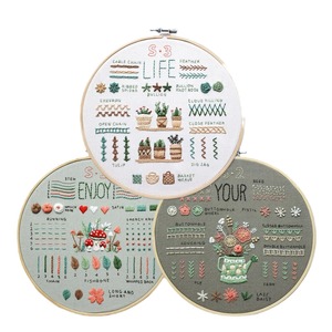 Charmkey 3pcs Hand Made Needlework Fabric Cross Stitch Sets Cross Stitch Kits DIY Embroidery for Decoration