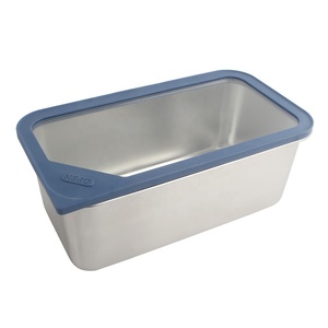 Contenedor Rectangular de Acero Inoxidable para Almacenamiento de Alimentos, Tamaño M, Tapa Hermética de Plástico, de Una Sola Capa, Apilable, Lonchera - Product Image 3