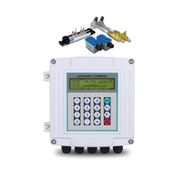 DN15-DN3600 High-Temperature Ultrasonic Flow Meter External Mounted Pipeline Instrument Chilled Oil Water OEM LCD Display High