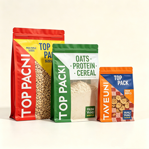Bolsa con Cierre de Fondo Plano VMPET Personalizada OEM con Bajo MOQ, Resistente a la Humedad y al Olor, para Envasado de Avena, Harina, Granos, Proteína en Polvo y Alimentos para el Desayuno - Product Image 4