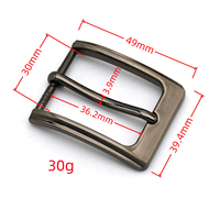 Boucles à ardillon brossées Cloxy 30 mm pour ceinture, boucle de ceinture en cuir 30 mm, boucle de ceinture en métal noir canon
