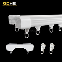 Rail de rideau double robuste en alliage d'aluminium de 6/6,7 m de long avec rideau à plis en S