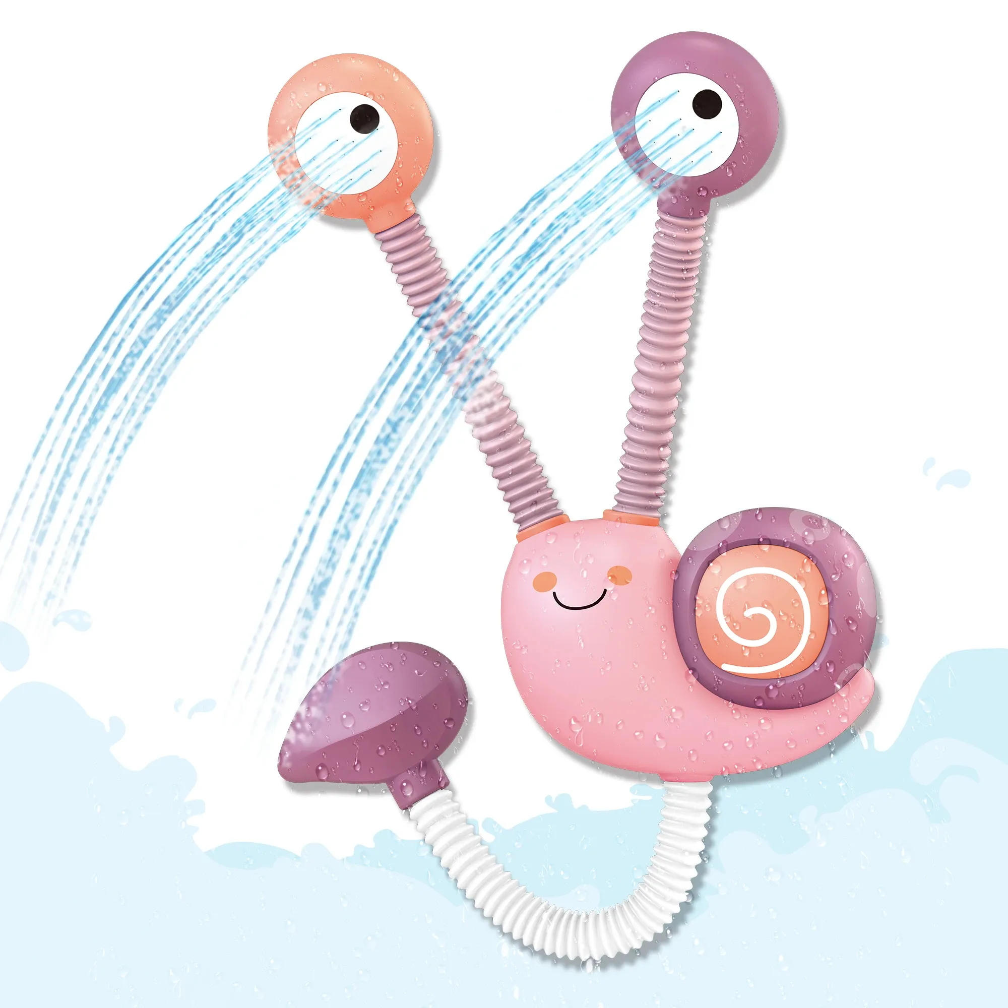 Yeni bebekler için elektrikli su spreyi bebek duş başlığı salyangoz yüzme banyo oyuncakları