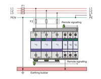 Dispositif de protection contre les surtensions Telebahn T1+T2 AC SPD 320V 25kA/100kA 20kA/40kA pour système triphasé TN-C