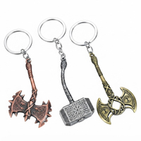 Vente en gros de porte-clés personnalisés en alliage de zinc durable, motif marteau de Thor Mjolnir, amulette viking scandinave, couleur personnalisable, bijoux de mode