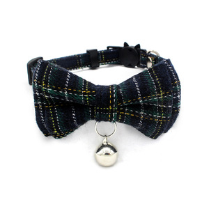 Diseñador escocés lindo lujo Navidad pajarita gato Collar mascota Accesorios campanas cachorro collares para mascotas - Product Image 6