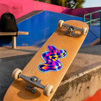 Autocollants holographiques trippy personnalisés, imprimés, adhésifs, résistants à l'eau et aux UV, en vinyle découpé, pour casque de skateboard