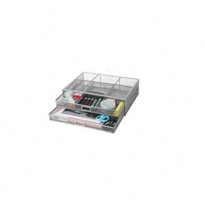 Wholesale Mesh Metal Desk Organizer Monitor <b>Stand</b> Riser <b>PC</b> Laptop Notebook Printer Holder with Pull Out Storage Drawer - Product Image 5