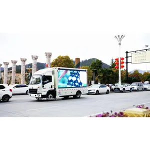 中国重汽豪沃3面P6发光二极管广告牌带舞台的移动发光二极管显示卡车