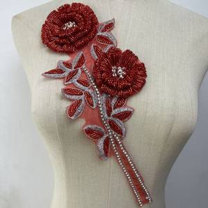 Aplique de Flores 3D con Cuentas Pesadas Multicolores de Lujo para Coser en Vestidos de Noche y de Novia - Product Image 5