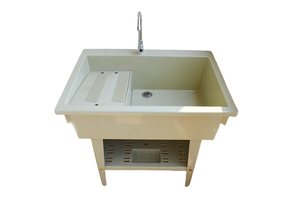 プラスチック製ランドリーシンク、頑丈な洗濯用キッチン/バスルームシンクキャビネット - Product Image 2