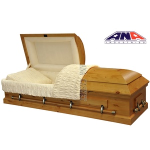 China ANA metal oscilación barra ajustable cama de madera maciza de <span class=keywords><strong>pino</strong></span> funeral ataúd - Product Image 3
