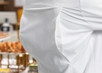 Nouvelle tenue de chef haut de gamme pour hôtel et club, à manches longues, personnalisable, pour service de restauration, en polyester/coton, avec fermeture boutonnée et accessoires