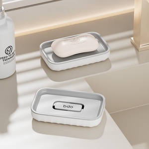 BS04 Bathroom Soap Box with Drain Tray Anti Bacterial Soap Holder No Punching Wall Mount Soap Storage Rack - Product Image 2