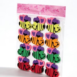 Venta al por mayor de fábrica: Nuevo diseño de papelería escolar, múltiples gomas de borrar divertidas con forma de abeja, colores de moda, gomas de borrar seguras para uso infantil. - Product Image 4