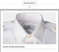 Chemise de pilote d'uniforme de ligne aérienne pour hommes Chemise de pilote blanche à manches courtes de haute qualité Chemise d'uniforme de pilote de cadet de fabrication