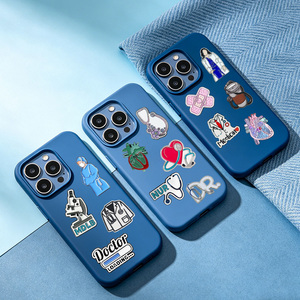 Pegatinas de metal esmaltado para teléfonos con diseño de médicos y enfermeras, venta al por mayor, dijes para fundas de teléfono de salud para personal médico y estudiantes, con envío exprés - Product Image 3