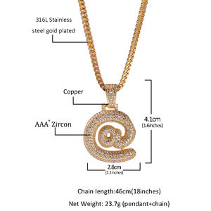 Collier de couple avec pendentif en forme de point d'interrogation, de dollar et de <span class=keywords><strong>clavier</strong></span>, micro-incrusté de zircon, tendance et original - Product Image 5