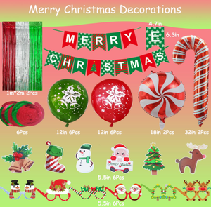 Arbre de noël bonhomme de neige Santa Elk lunettes suspendus tourbillons bannières rideau feuille ballon <span class=keywords><strong>Photo</strong></span> accessoires pour joyeux noël fête décor - Product Image 6