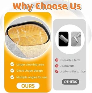 2025 hot sang trọng thân thiện với môi mèo con chó chải chuốt công cụ kích thước lớn tái sử dụng hai mặt vật nuôi tẩy lông Găng tay bông hai chiều - Product Image 3