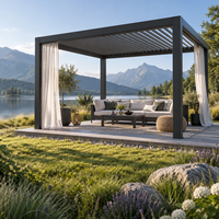 Pergola à lames orientables réversible et pliable, écoénergétique, contemporaine, avec télécommande, pour usage commercial et jardin