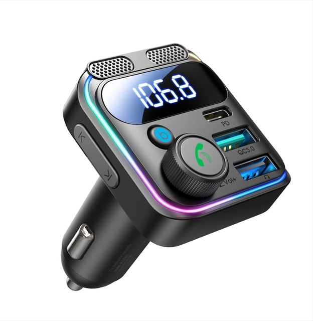Original JOYROOM JR-CCB01 48W Dual-Mic Car Wireless FM Transmitter