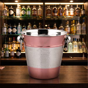 Cubo de vino de acero inoxidable de diseño martillado Cubo de hielo para bebidas - Product Image 2