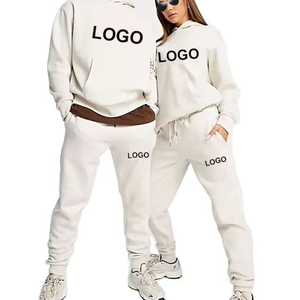 Wholesale Winter Elastic Waist Custom logo Jogging Suits Plain Solid Color Hoodie Men Sweatersuit Tracksuit Men Sport Sweat Suit
