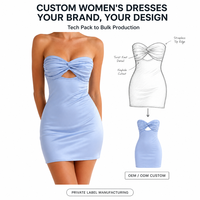 Robe mini moulante en satin sans bretelles avec nœud sur le devant et découpes froncées pour femme, idéale pour les soirées - Vente en gros, fabrication OEM/ODM