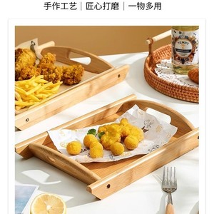 Bamboo Serving <b>Tray</b> Rectangular For Snacks <b>Tea</b> Coffee Hotel Meals Solid Color YC-0874512 - Product Image 3
