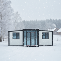 Maison conteneur extensible de 20 pieds |   Maison modulaire extensible de luxe en acier préfabriqué de 2 à 3 chambres avec salle de bain