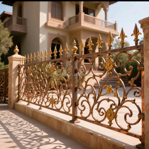 현대 예술 단조 철 발코니 난간과 골동품 철 계단 난간 우아한 난간 및 난간 - Product Image 6