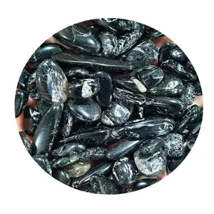 Black tourmaline tumbled gemstone jet stone tourmaline chips